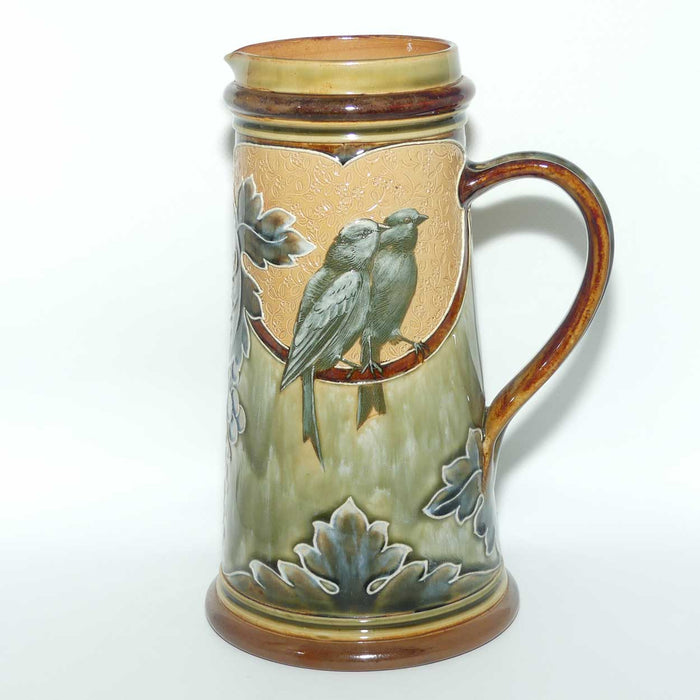 Doulton Lambeth Florence Barlow decorated Ale Jug featuring Birds | Grape decoration