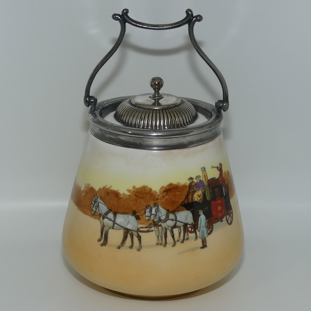 Royal Doulton Coaching Days biscuit barrel E3804