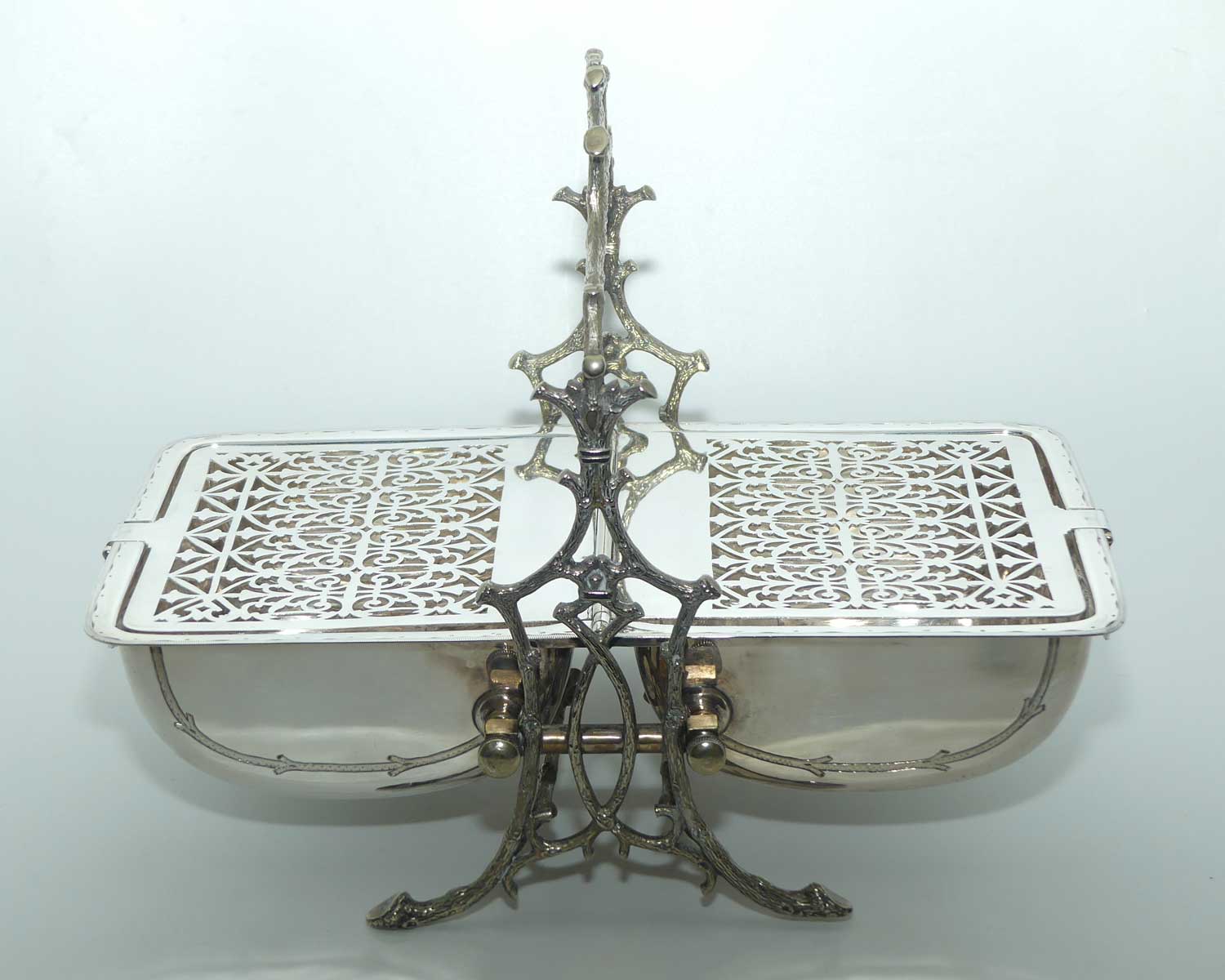 Victorian era Silver Plated folding Biscuitier | Biscuit Box | Biscuit Warmer