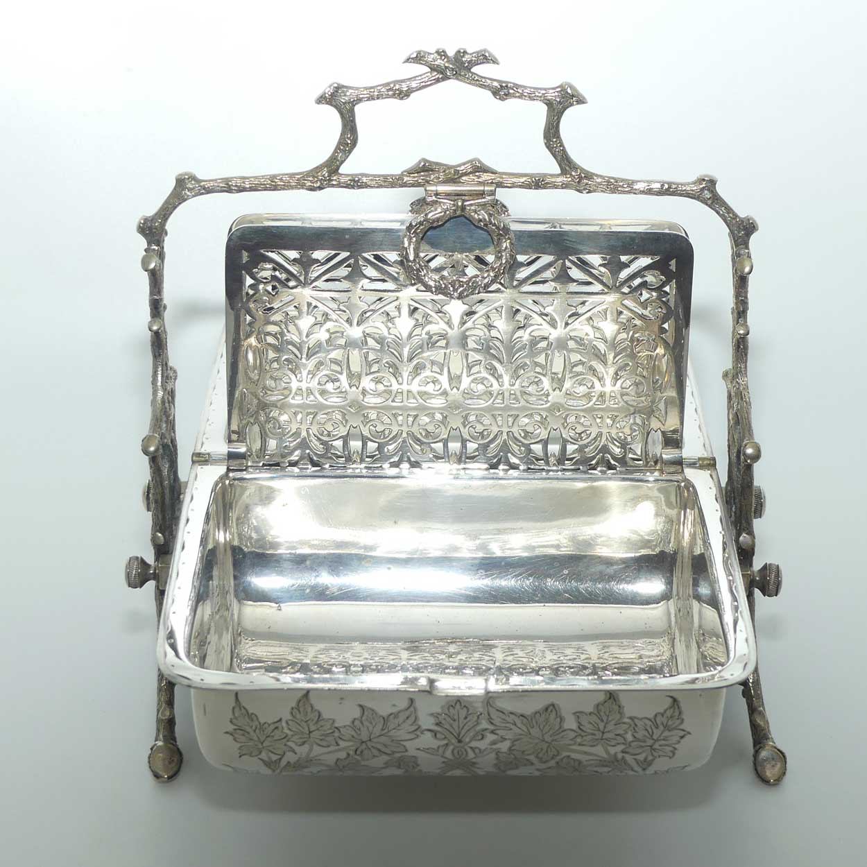 Victorian era Silver Plated folding Biscuitier | Biscuit Box | Biscuit Warmer