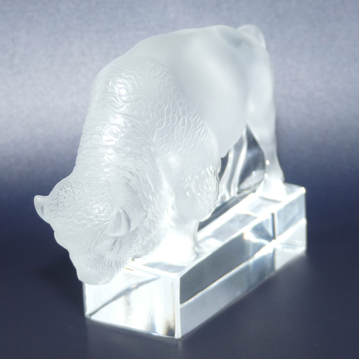 Lalique France Buffalo | Bison paperweight figure | 1196