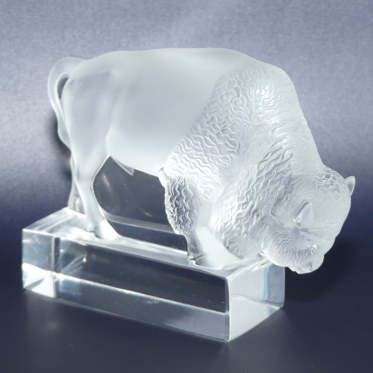 Lalique France Buffalo | Bison paperweight figure | 1196