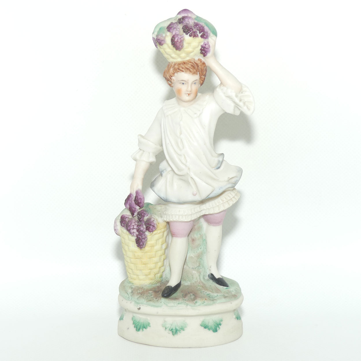German Bisque Boy with Baskets of Grapes c.1900