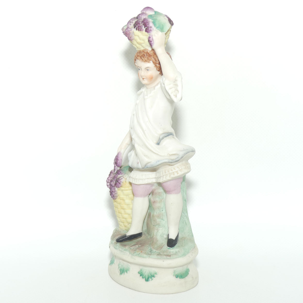 German Bisque Boy with Baskets of Grapes c.1900