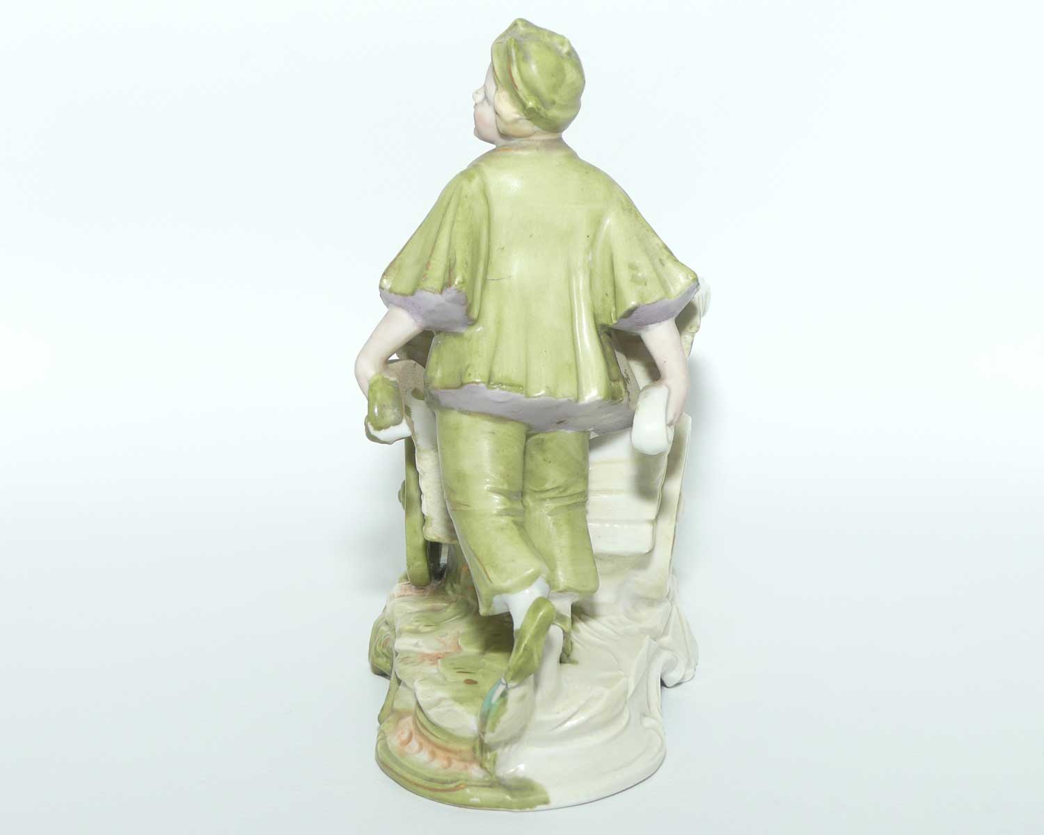 Victorian Bisque trough | Boy pushing Cart | minor fault