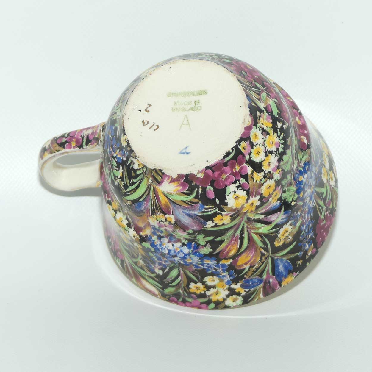 Royal Winton Black Crocus Chintz trio