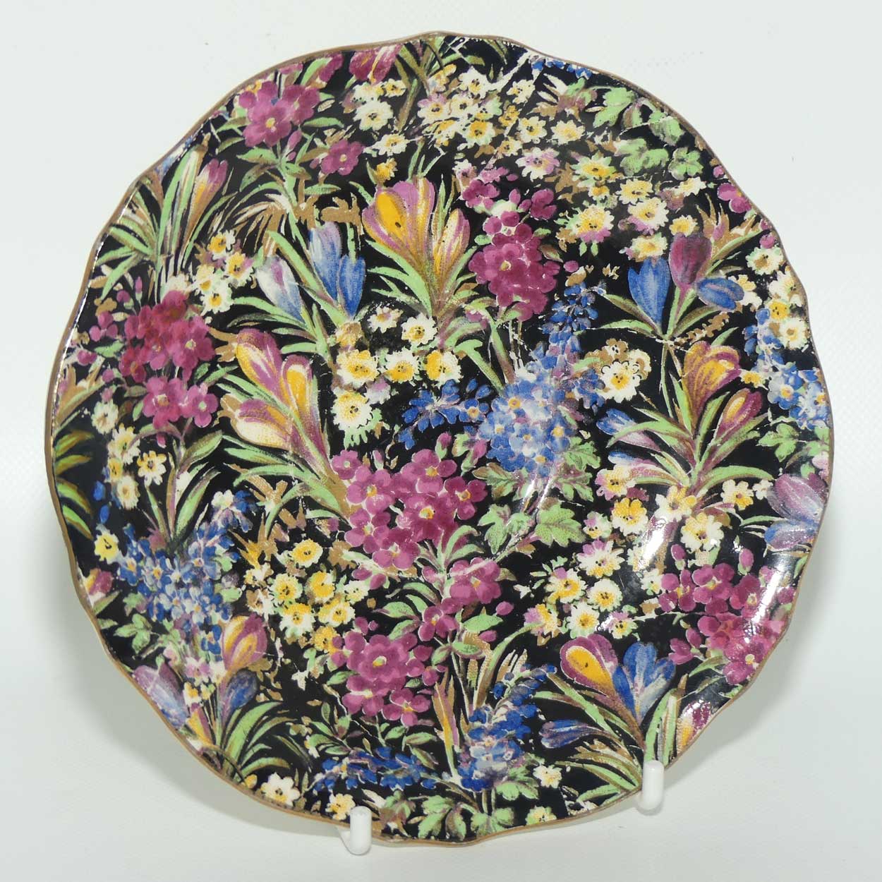 Royal Winton Black Crocus Chintz trio