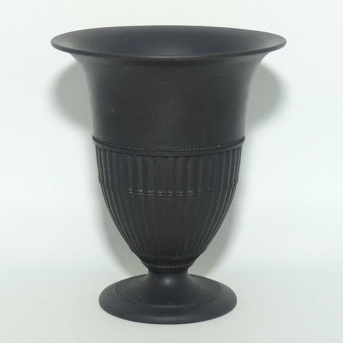 Wedgwood Basalt vase | Trumpet shape | Reeded design