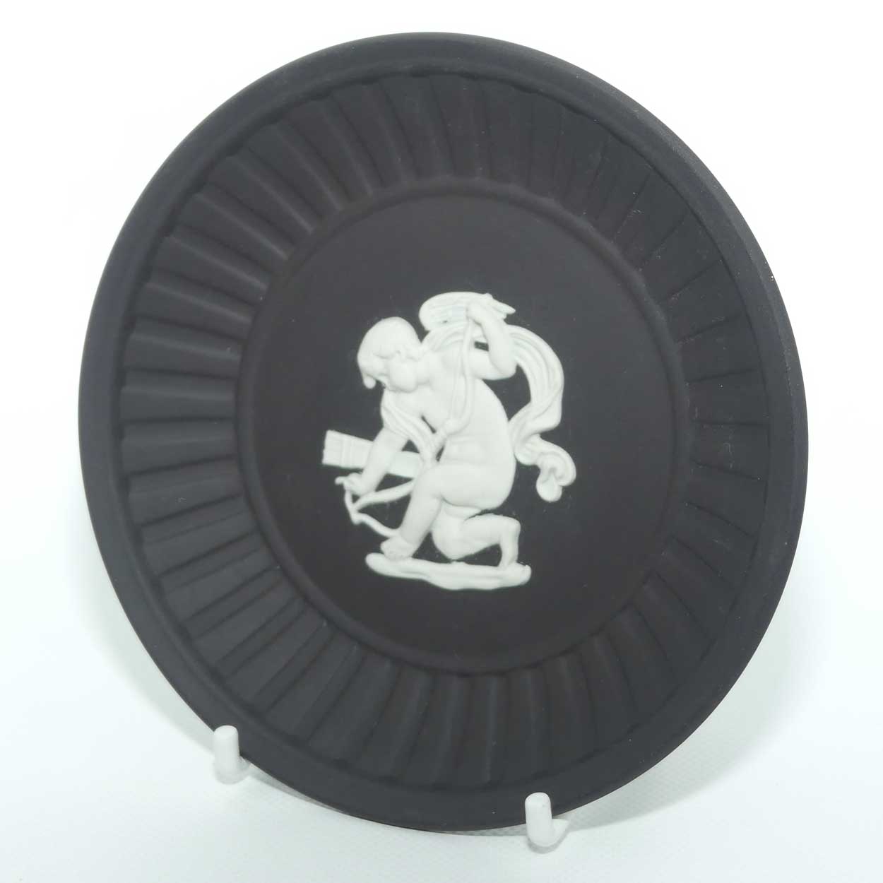 Wedgwood Black Jasper mini plate | Cherub with Bow and Arrows | #1