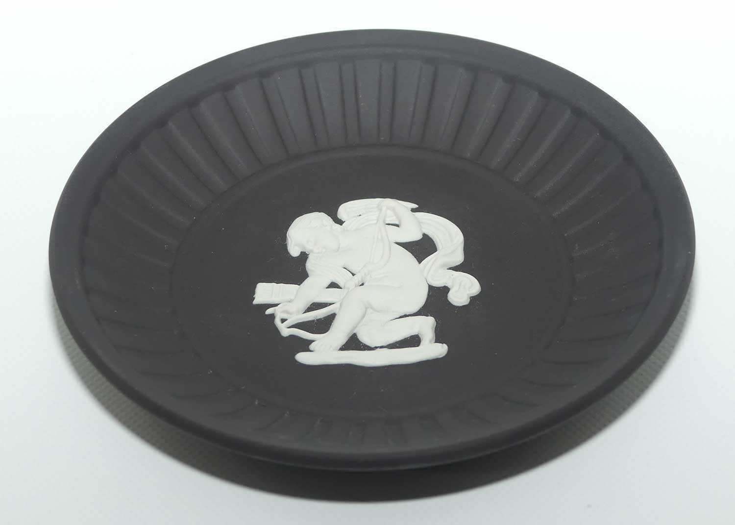 Wedgwood Black Jasper mini plate | Cherub with Bow and Arrows | #1