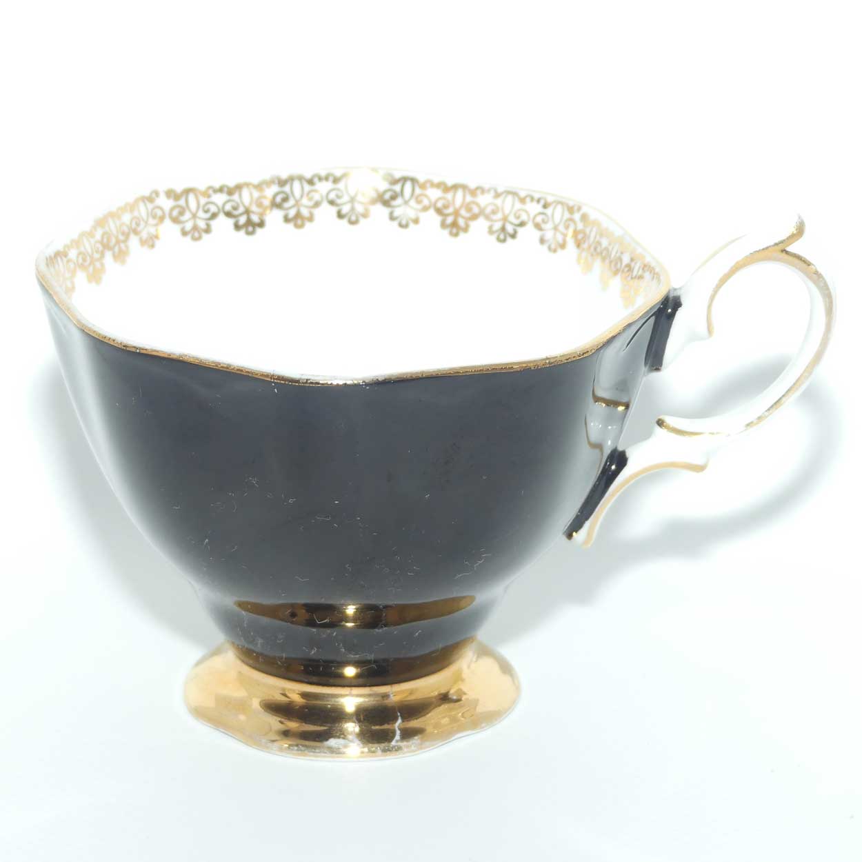 Royal Albert trio | Mid Century era Black and gilt trim