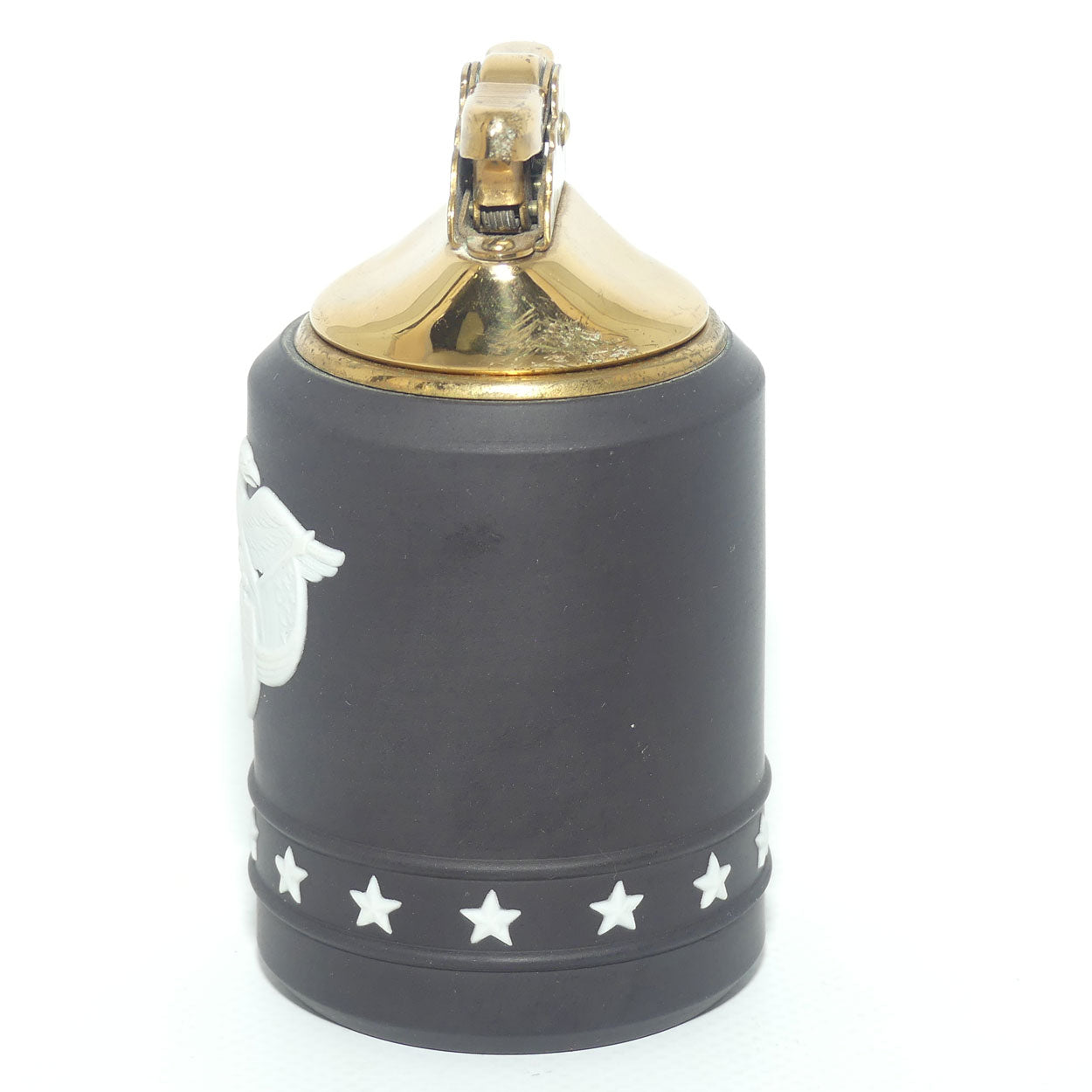 Wedgwood Jasper | White on Black | Eagle Stars and Stripes table lighter