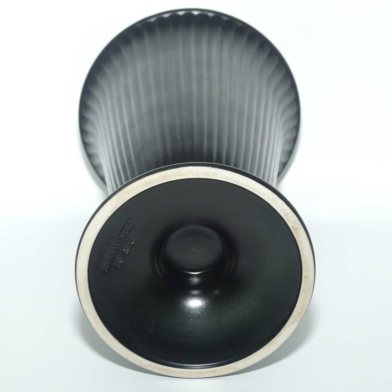 Wedgwood of Etruria Ravenstone ribbed vase | 24cm
