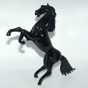 Exceptional Murano Glass Black Rearing Horse | Dancing Stallion | signed Formia Murano