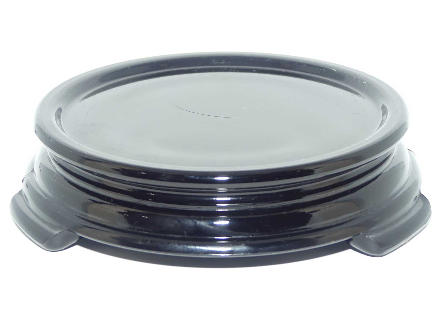 Art Deco Black Glass tri footed stand for Float Bowl