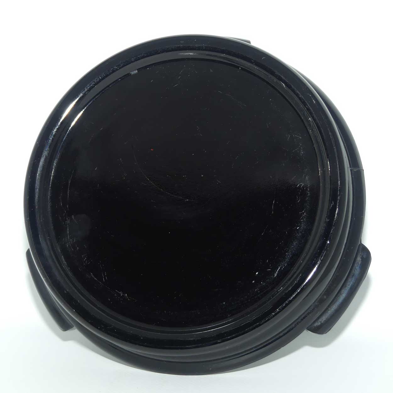 Art Deco Black Glass tri footed stand for Float Bowl