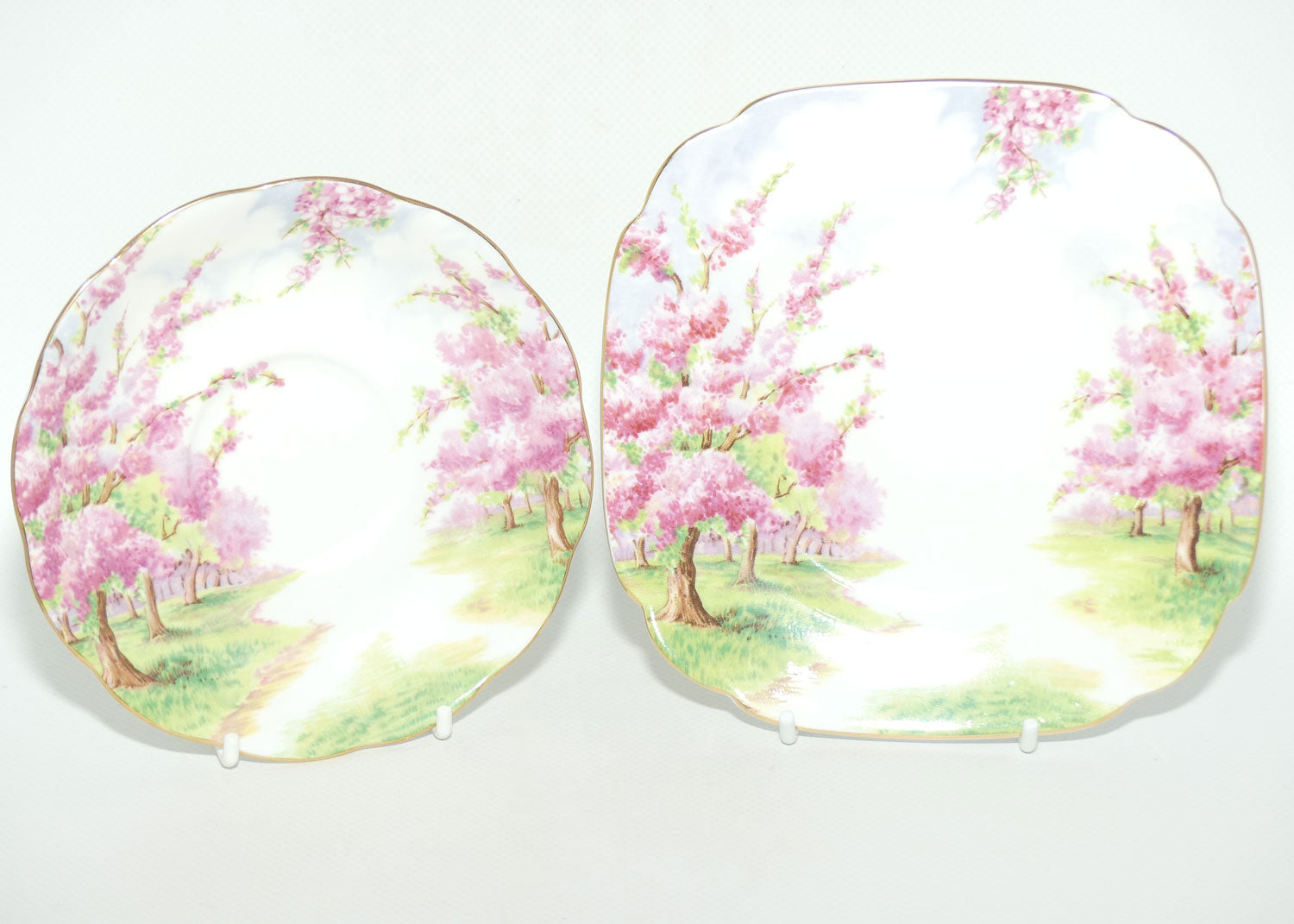 Royal Albert England Blossom Time tea trio | Malvern shape