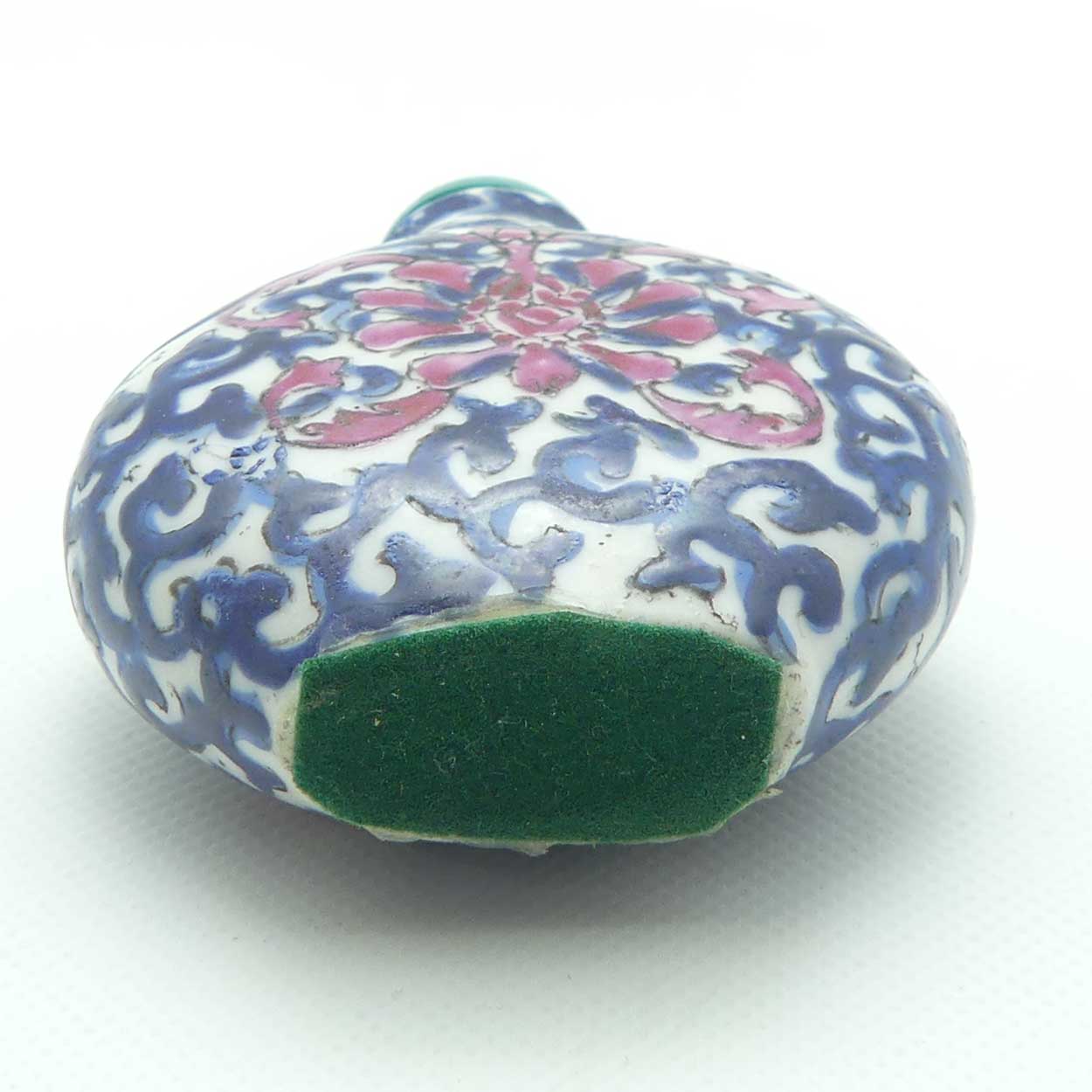 Vintage Porcelain Snuff Bottle | Blue Floral