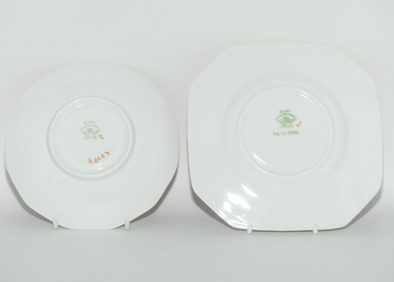 Tuscan Bone China fine tea trio | Blue Border and Floral pattern