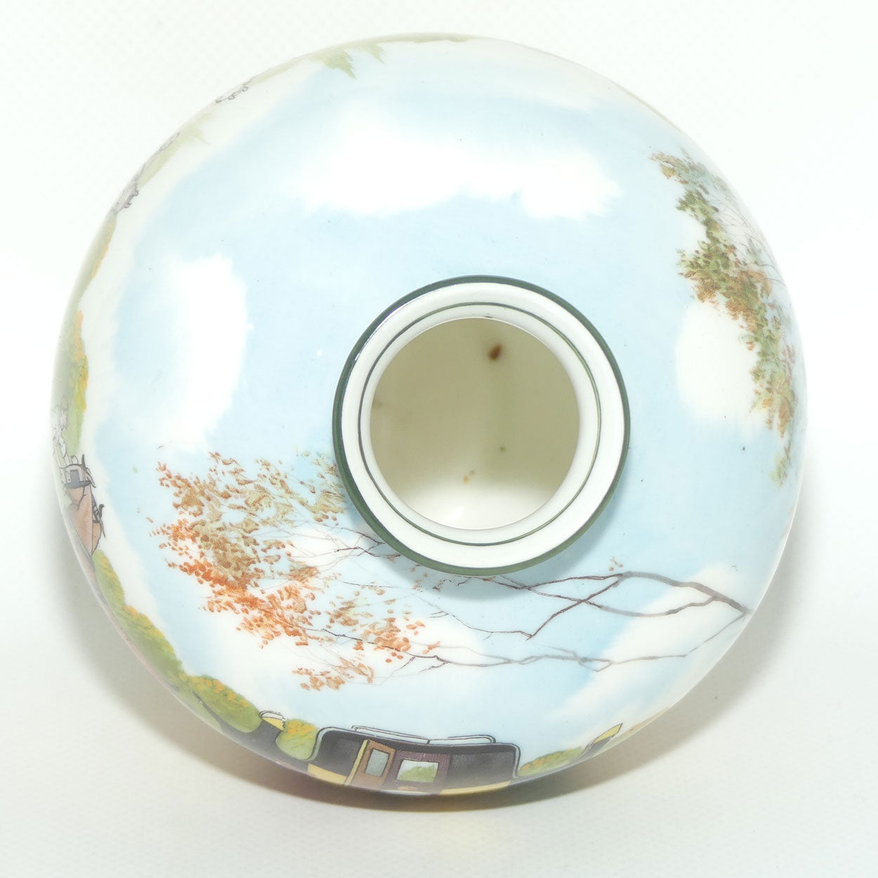 Royal Doulton Coaching Days bulbous vase | rare Blue Sky variation