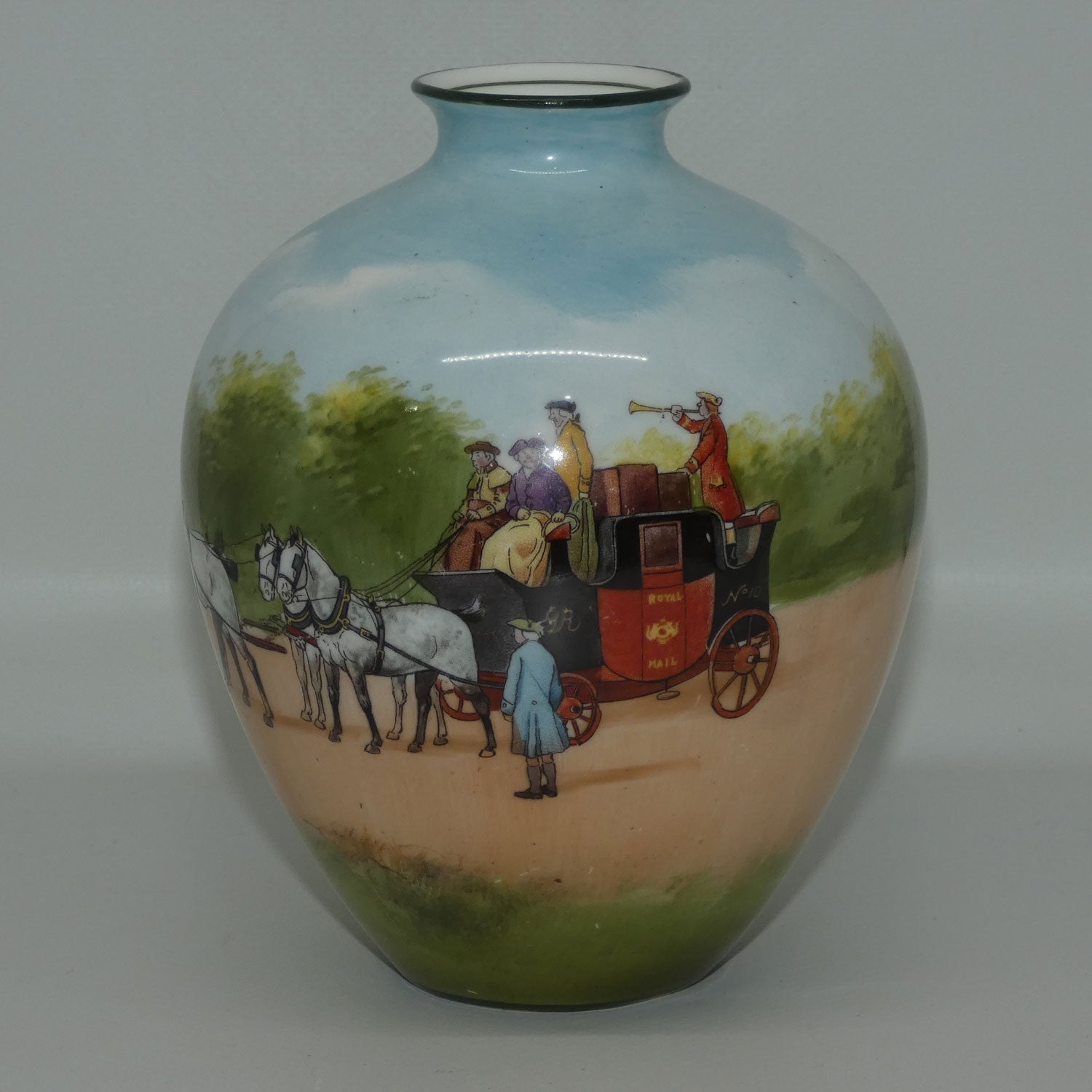 Royal Doulton Blue Sky | Coaching Days bulbous vase