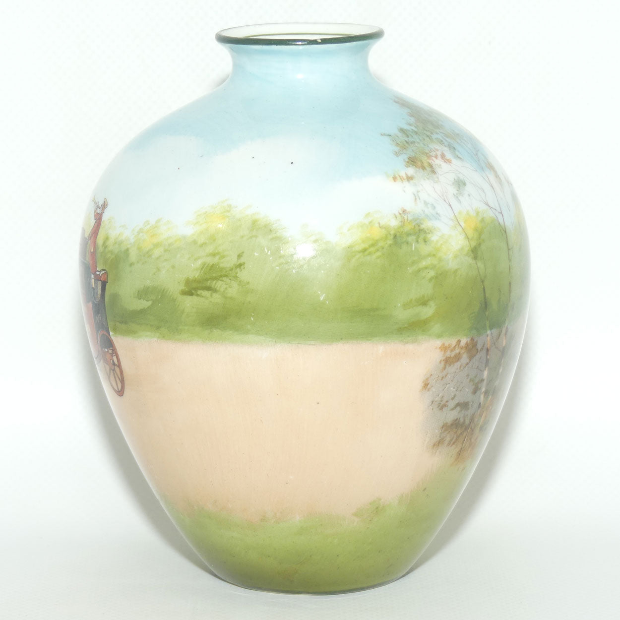 Royal Doulton Coaching Days bulbous vase | rare Blue Sky variation #1