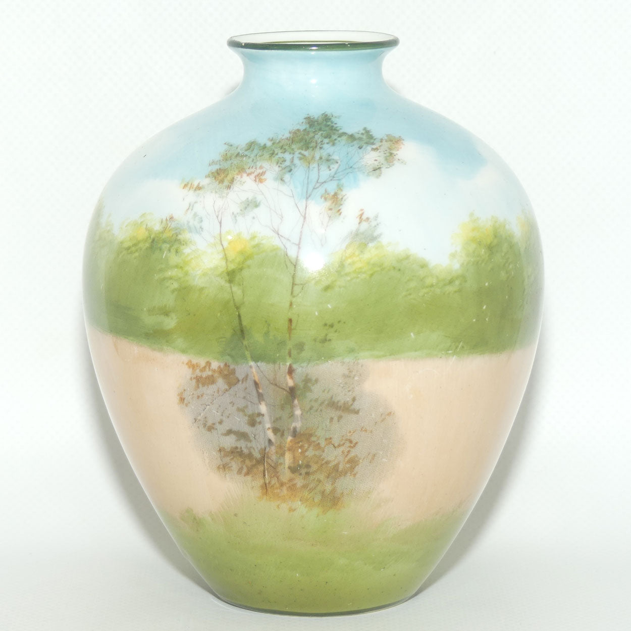 Royal Doulton Coaching Days bulbous vase | rare Blue Sky variation #1