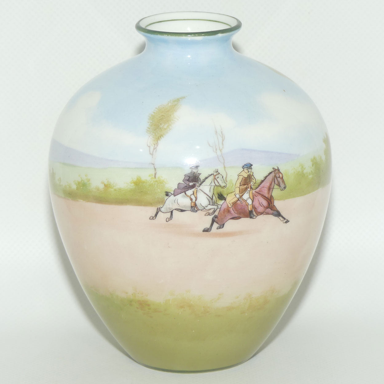 Royal Doulton Coaching Days bulbous vase | rare Blue Sky variation #2