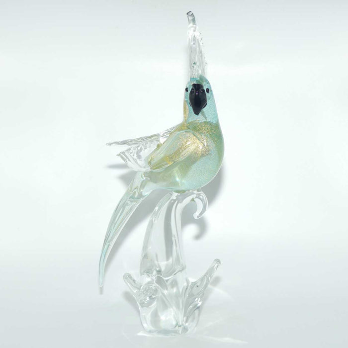 Murano Glass Blue Cockatoo | Blue Aventurine | Formia Murano