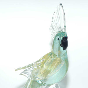 Murano Glass Blue Cockatoo | Blue Aventurine | Formia Murano