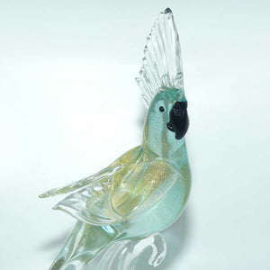 Murano Glass Blue Cockatoo | Blue Aventurine | Formia Murano