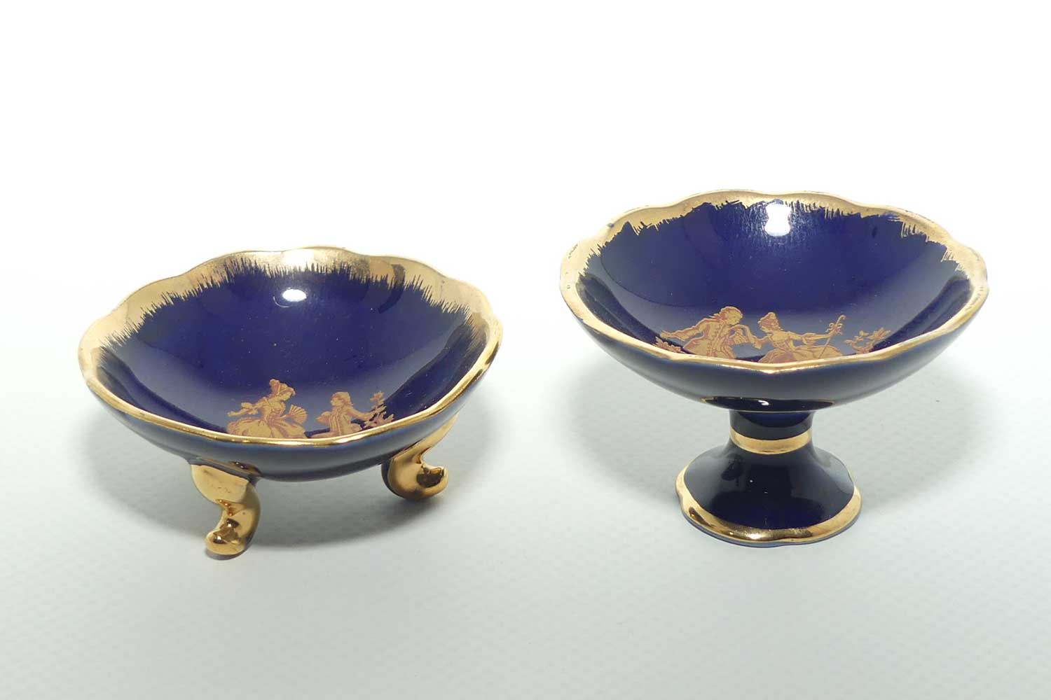 Limoges France miniature collection | 4 items | Blue and Gold