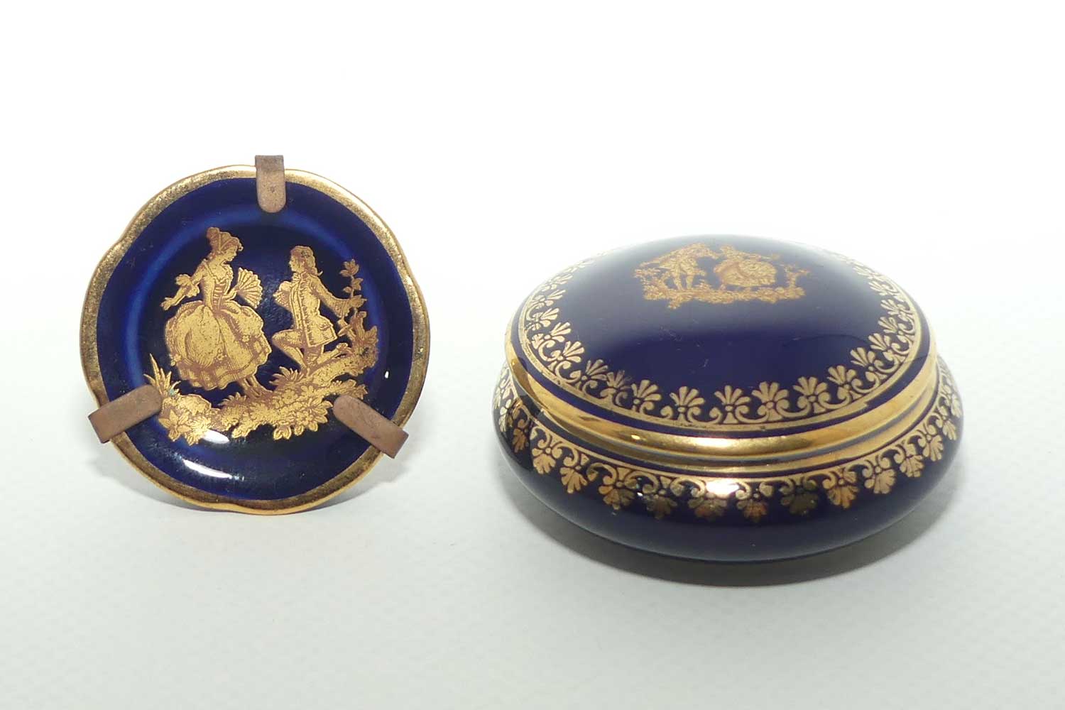 Limoges France miniature collection | 4 items | Blue and Gold