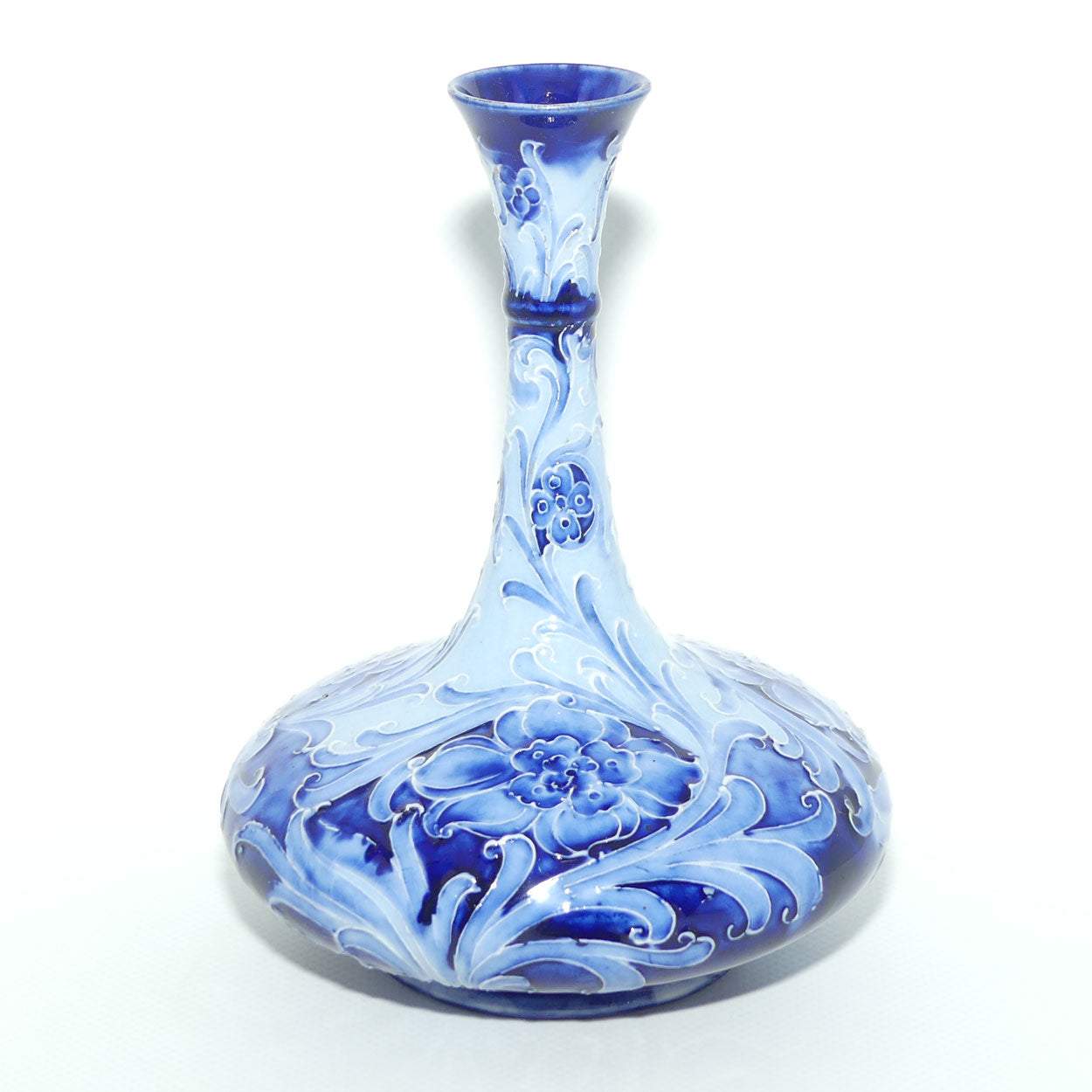 James MacIntyre & Co William Moorcroft Florian Cornflower vase | Blue on Blue