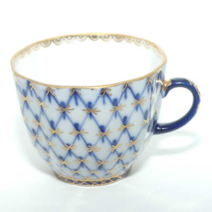 Lomonosov USSR Blue and Gilt Cobalt Net pattern duo | #1