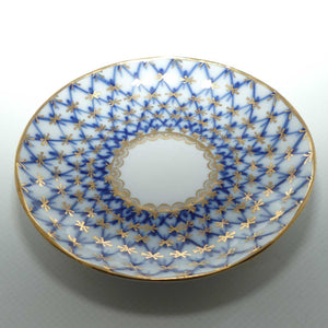 Lomonosov USSR Blue and Gilt Cobalt Net pattern duo | #1