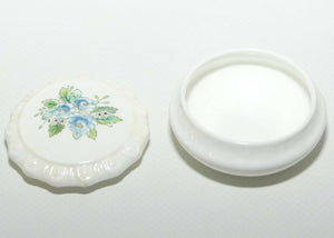 Coalport Bone China trinket box | 5cm | Delicate Blue Floral pattern