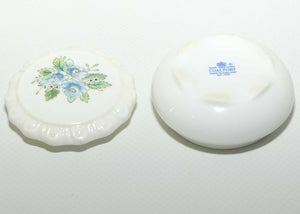 Coalport Bone China trinket box | 5cm | Delicate Blue Floral pattern