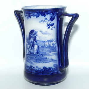 Royal Doulton Flow Blue Don Quixote handled vase