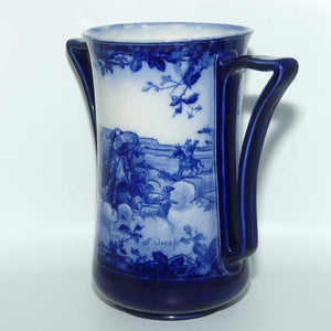 Royal Doulton Flow Blue Don Quixote handled vase