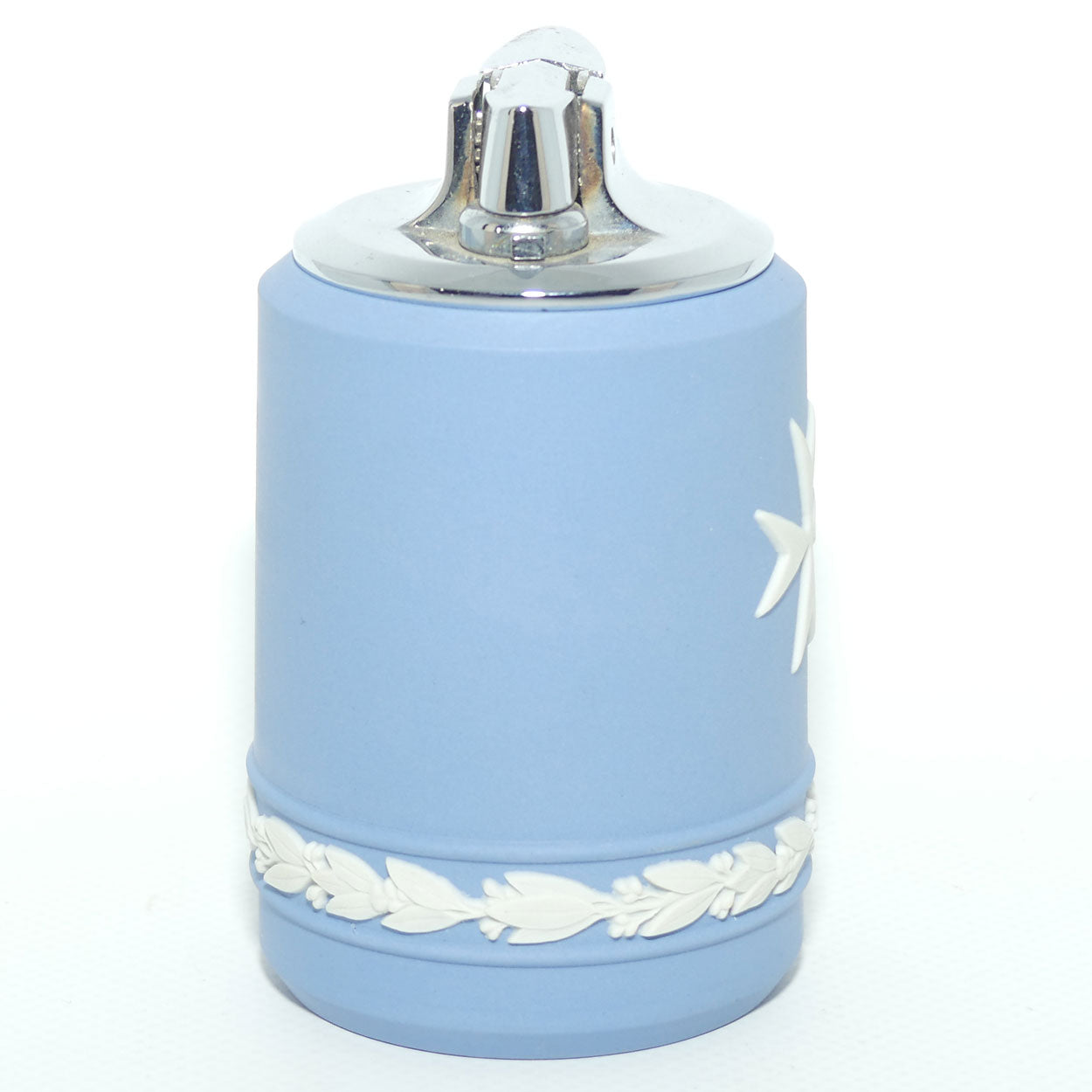 Wedgwood Jasper | White on Pale Blue | Maltese Cross table lighter