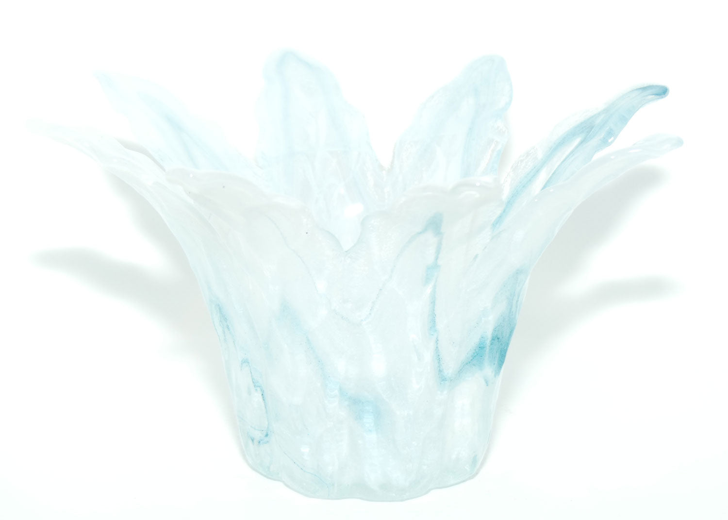 Vintage Marbled Art Glass vase | Ice Blue swirl effect | #1