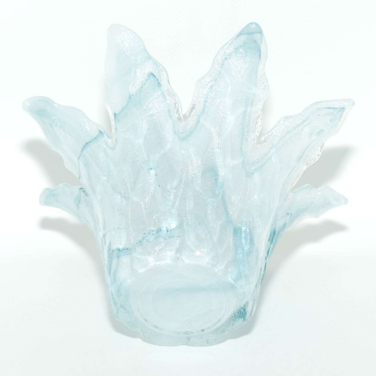 Vintage Marbled Art Glass vase | Ice Blue swirl effect | #2