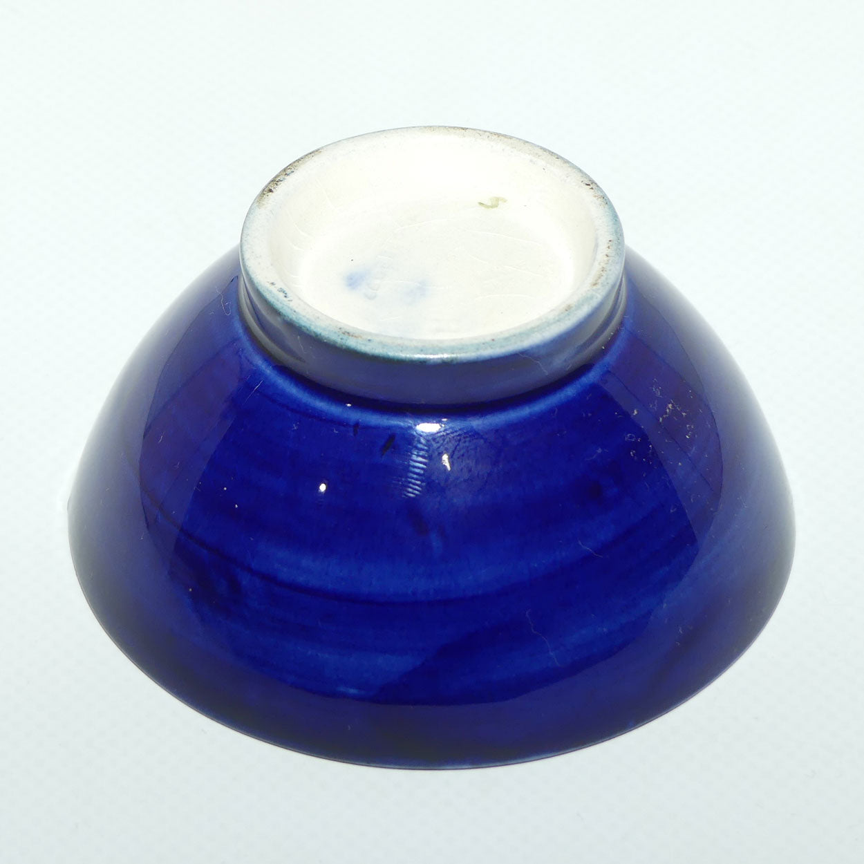 Walter Moorcroft Clematis with Blue ground footed bowl | Purple Flower | 8.7cm diam | #2