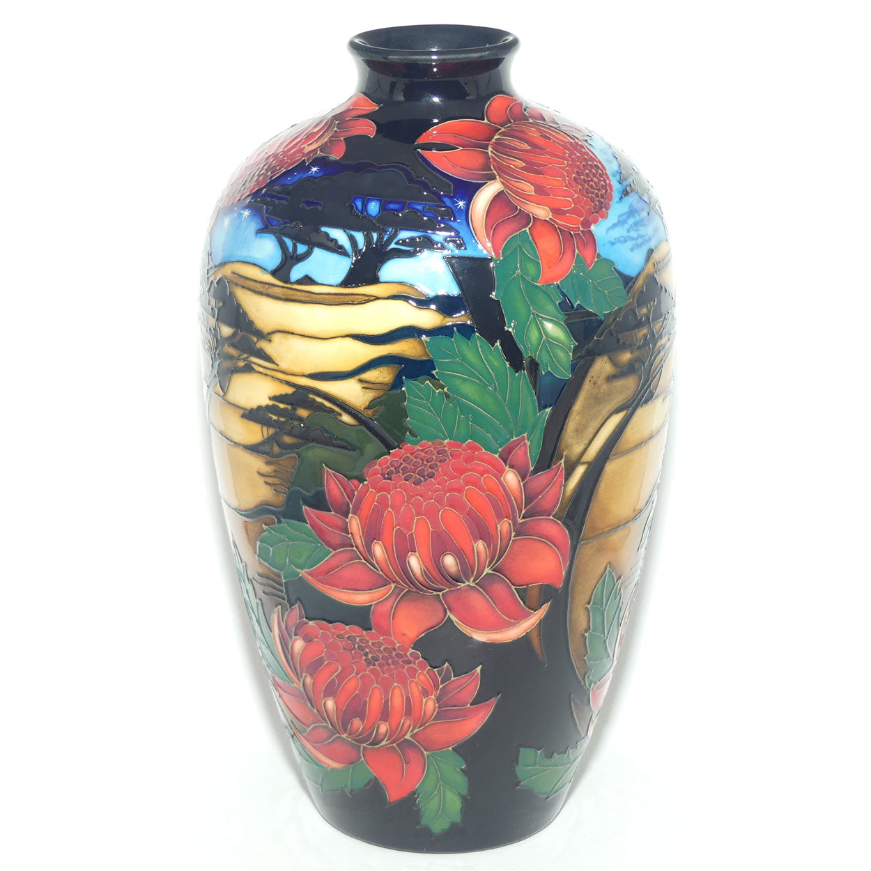 Moorcroft Blue Mountains Waratah vase | Shape 25/9 | TRIAL 15.3.2012 | #1