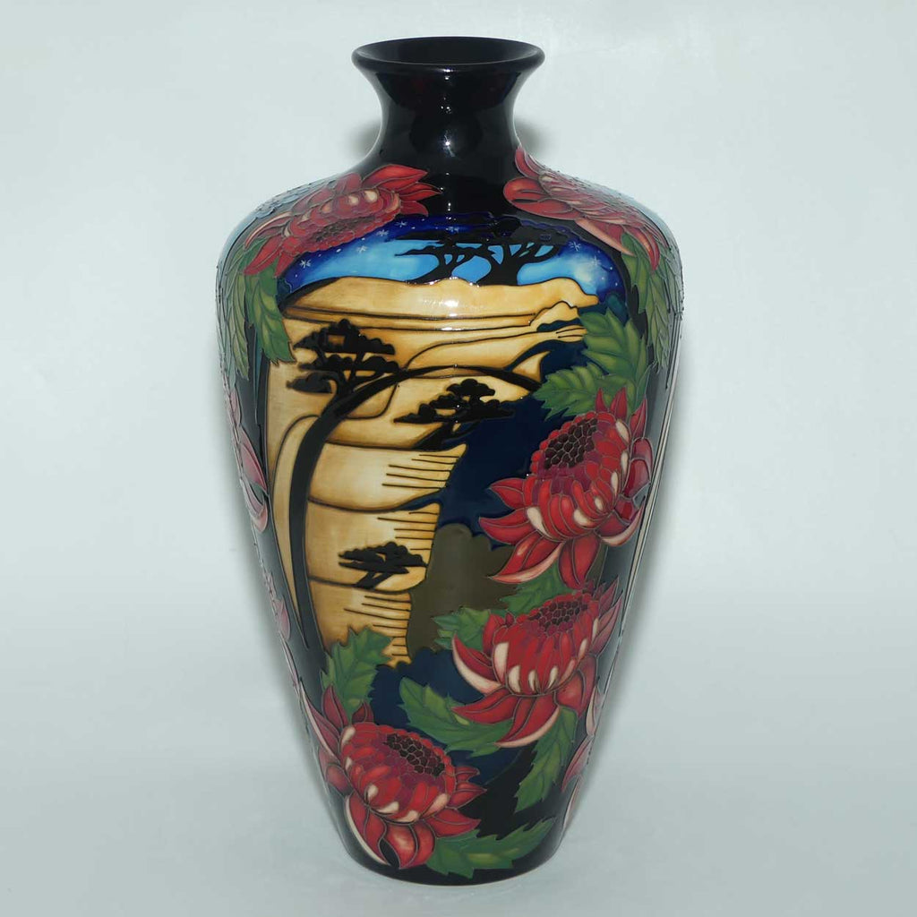 Moorcroft Blue Mountains Waratah vase | Shape 72/12 | Num Ed #91 | no box