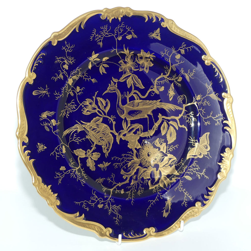 Coalport Asiatic Pheasants design Royal Blue and Heavily Gilt plate