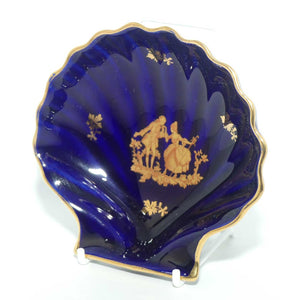 Limoges Courting Couple shell dish | Blue and Gilt 