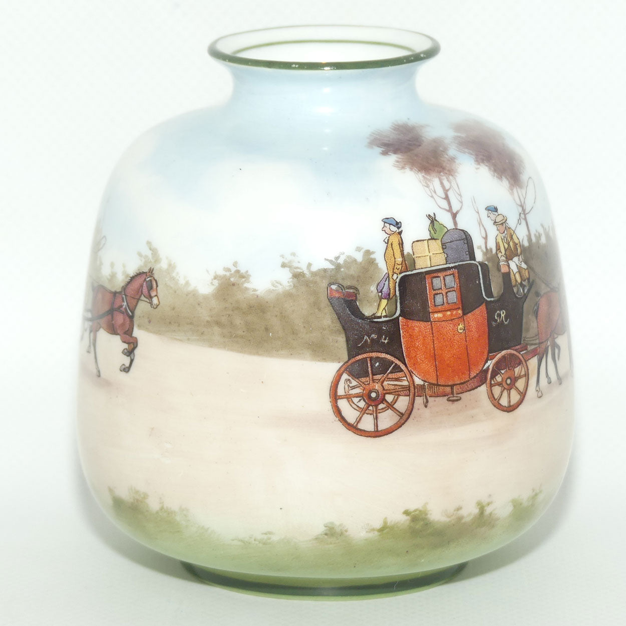 Royal Doulton Coaching Days small vase | rare Blue Sky variation #1