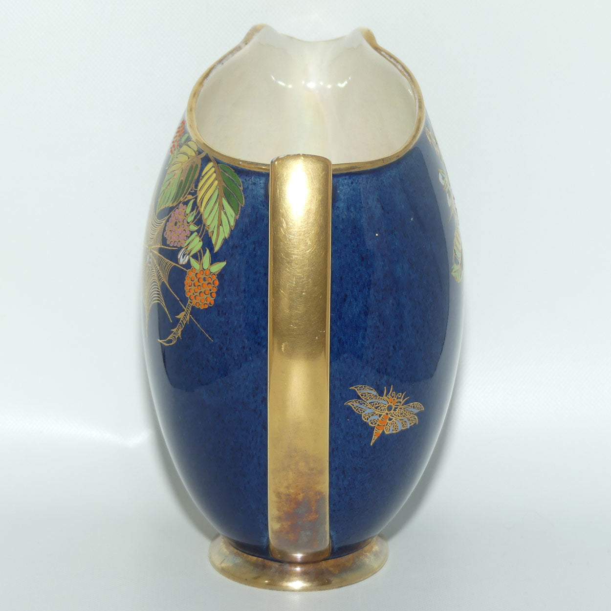 Carlton Ware Blue Spider Web gilt handle jug | Shape 1675
